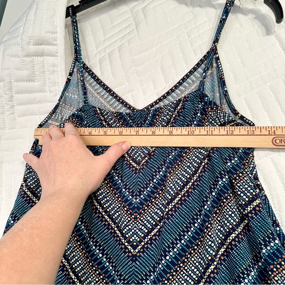 Gap Womens Size Medium Maxi Dotted Chevron Striped Mitered V-Neck Pockets Dress - Picture 12 of 14